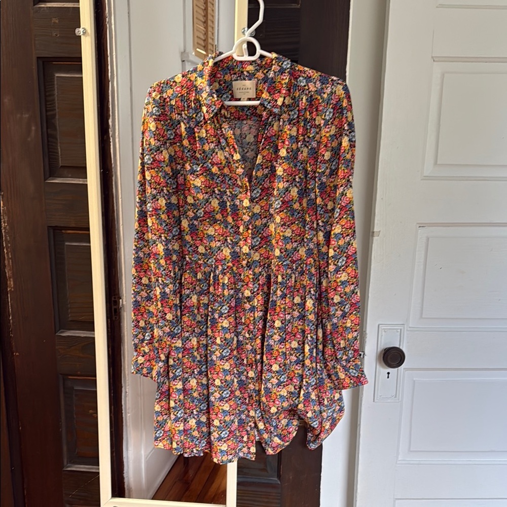 Sézane Floral Long Sleeve Dress